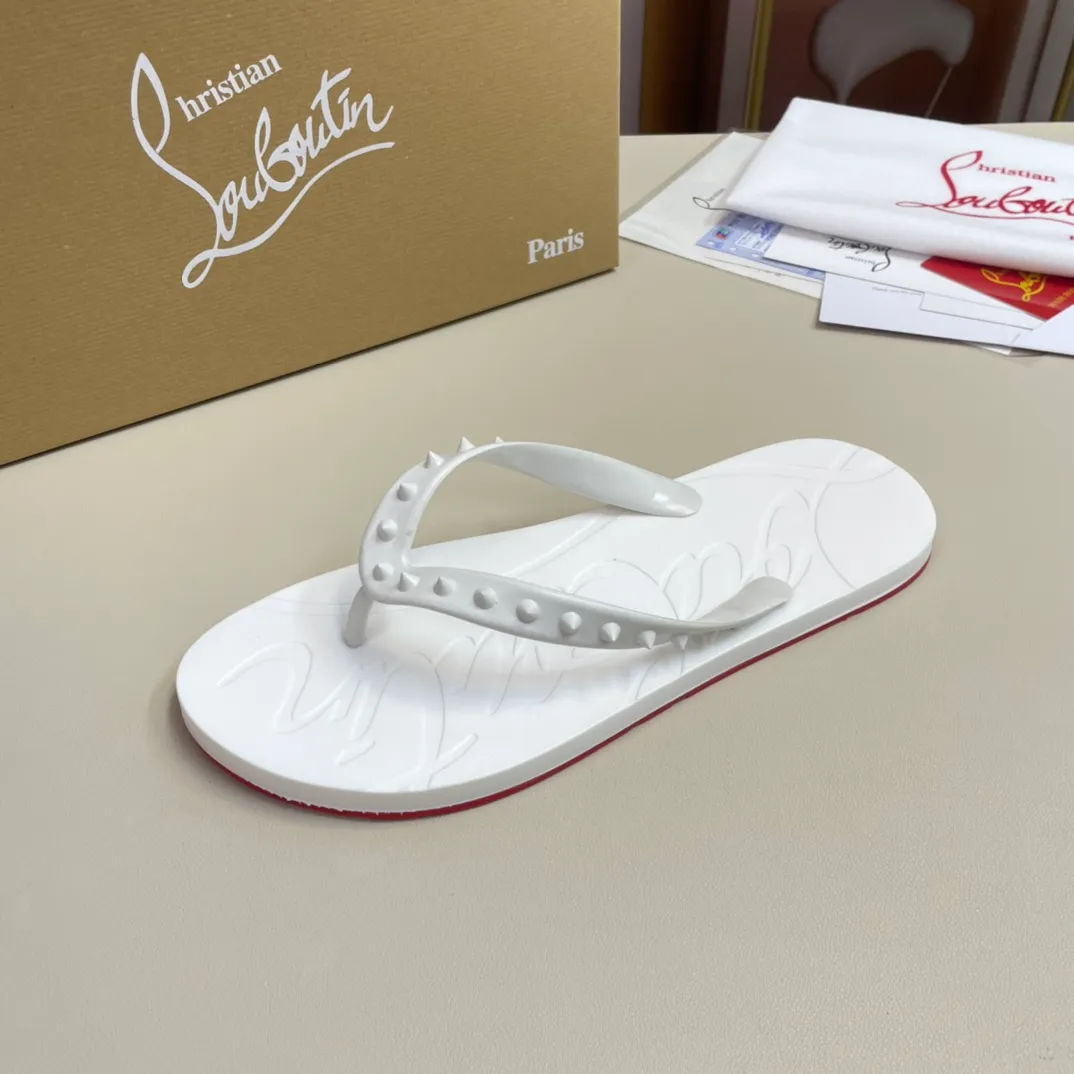 [CL red sole shoes] P: 260💰 size 38-45 Men's classic slippers, made on the official website 1:1, the original factory specializes in original materials ➖ OEM production ➖ Original ultra-light anti-slip outsole. Super fashionable and super comfortable, handsome on the feet, a must-have for men in summer! !